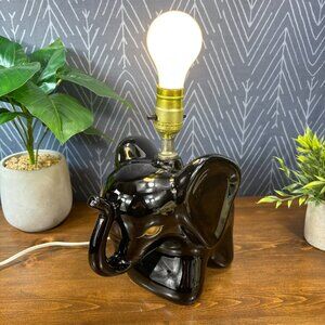 Vintage Elephant Lamp for Nursery or Kids Room Safari Animal Decor Jungle Theme